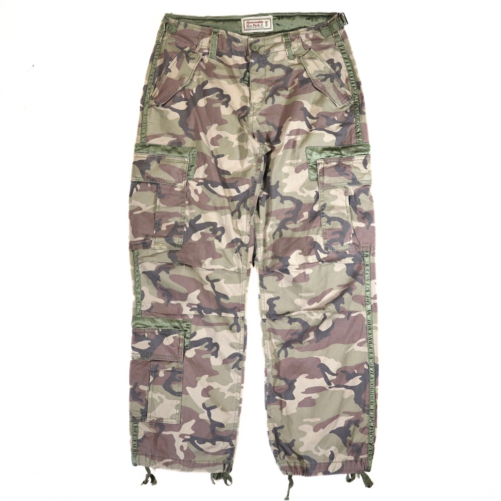 Abercrombie & Fitch Vintage Cargo Pants Womens 29 Camo Green Utility Y2K Multi